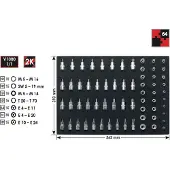 Vigor Jeu de douilles V2837 1/4 pouce (6,3 mm) carré creux, 3/8 pouce (10 mm) carré creux, 1/2 pouce (12,5 mm) carré creux