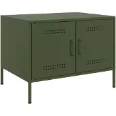 vidaXL Table basse vert olive 68x50x50,5 cm Acier