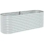 vidaXL Lit surélevé de jardin 240 x 80 x 81 cm Acier galvanisé argenté
