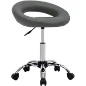 vidaXL Tabouret de travail à roulettes Gris Similicuir