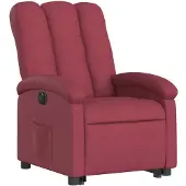 vidaXL Fauteuil relax avec releveur électrique Tissu rouge vin