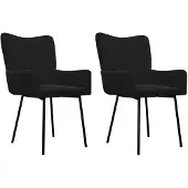 vidaXL Chaise de salle à manger 2 pcs. noir velours
