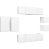 vidaXL Ensemble de 8 meubles TV blanc en bois composite