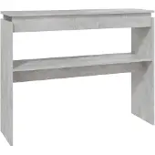 vidaXL Table console gris béton 102x30x80 cm bois d'ingénierie