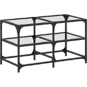 vidaXL Table basse avec plateau en verre Transparent 78,5x40x45 cm Acier