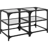 vidaXL Tables basses avec dessus en verre transparent 2 pcs acier
