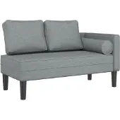 Super Merchant Chaise longue avec coussin gris clair Tissu