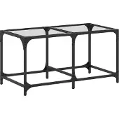 vidaXL Table basse avec plateau en verre Transparent 78,5x40x40 cm Acier