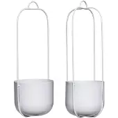 Hubsch Pots À Suspendre Lotus Gris (série De 2) | 940803