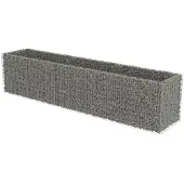 vidaXL Lit surélevé à gabion Acier galvanisé 450x90x100 cm