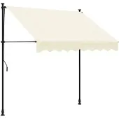 vidaXL Marquise rétractable Crème 200x115 cm Tissu et acier