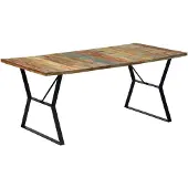 vidaXL Table de salle à manger 180x90x76 cm Vieux bois massif