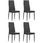 vidaXL Chaises de salle à manger 4 pcs. Gris bois massif hévéa et tissu