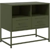 vidaXL Armoire TV vert olive 68x39x60,5 cm Acier