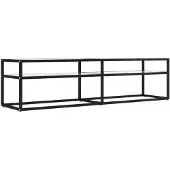vidaXL Armoire TV blanc imitation marbre 160x40x40,5 cm verre trempé
