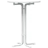 vidaXL Table de bar blanche Ø 80 x 110 cm, aggloméré et acier