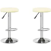 vidaXL Tabouret de bar 2 pcs. Crème similicuir