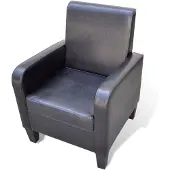 vidaXL Fauteuil Noir Similicuir