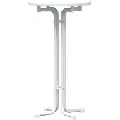 vidaXL Table de bar blanche Ø 60 x 110 cm, aggloméré et acier