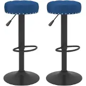 vidaXL Tabouret de bar 2 pcs. Velours bleu