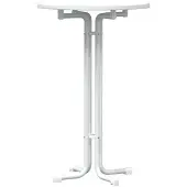 vidaXL Table de bar blanche Ø 70 x 110 cm, aggloméré et acier