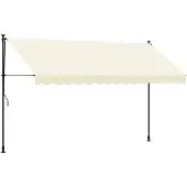 vidaXL Marquise rétractable Crème 350x150 cm Tissu et acier