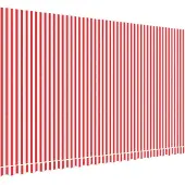 vidaXL Toile de store rouge et blanc rayé 5x3 m
