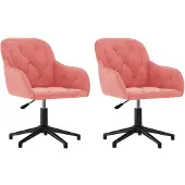 vidaXL Chaise de salle à manger 2 pcs. Pivotant Rose Velours