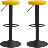 vidaXL Tabouret de bar 2 pcs jaune moutarde velours