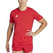 Adidas T-Shirt fonctionnel 'Adizero Essentials' rouge / blanc