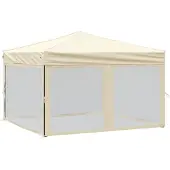 vidaXL Tente de réception pliante avec parois latérales Crème 3x3 m