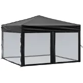 vidaXL Tente de réception pliante avec parois latérales noire 3x3 m