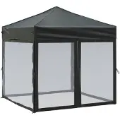 vidaXL Tente de réception pliante avec parois latérales noire 2x2 m
