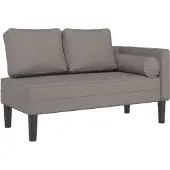 vidaXL Chaise longue avec coussin Taupe Tissu