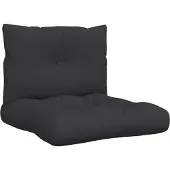 vidaXL Coussins de palette lot de 2 noir tissu