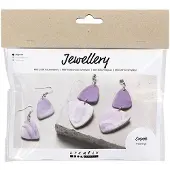 Creativ Company Kit de bricolage boucles d'oreilles marbrées en argile à bijoux, avec tous les matériaux et instructions