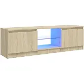 vidaXL Armoire TV avec lampes LED Chêne Sonoma 120x30x36 cm