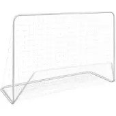 vidaXL But de football avec filet 182x61x122 cm Acier Blanc