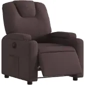 vidaXL Fauteuil relax électrique brun foncé Tissu