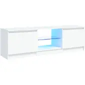 vidaXL Armoire TV avec lampes LED blanc 120x30x36 cm