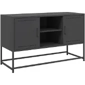 vidaXL Armoire TV noire 100,5x39x60,5 cm Acier