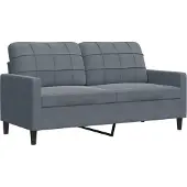 vidaXL Canapé à 2 places Gris foncé 140 cm Velours