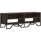 vidaXL Armoire TV marron imitation chêne 122x34x41 cm Matériau dérivé du bois