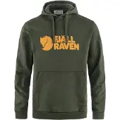 Fjällräven - Sweat à capuche en coton - Fjällräven Logo Hoodie M Deep Forest pour Homme en Coton - Taille S - Vert