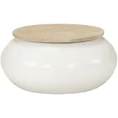 vidaXL Table basse blanche 51x51x27 cm en bois massif de manguier