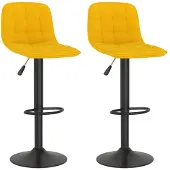 vidaXL Tabouret de bar 2 pcs. velours jaune