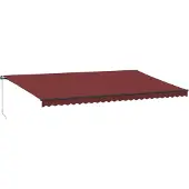 vidaXL Marquise manuelle avec LEDs rouge vin 600x300 cm