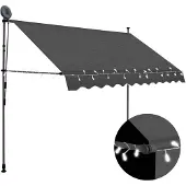 vidaXL Store rétractable manuel avec LED 250 cm Anthracite