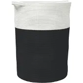 vidaXL Panier de rangement noir et blanc Ø49x65 cm coton