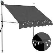 vidaXL Store rétractable manuel avec LED 100 cm Anthracite